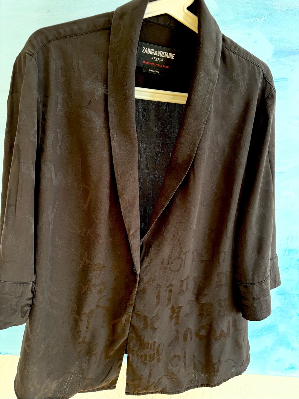 Zadig & Voltaire Black Abstract Blouse